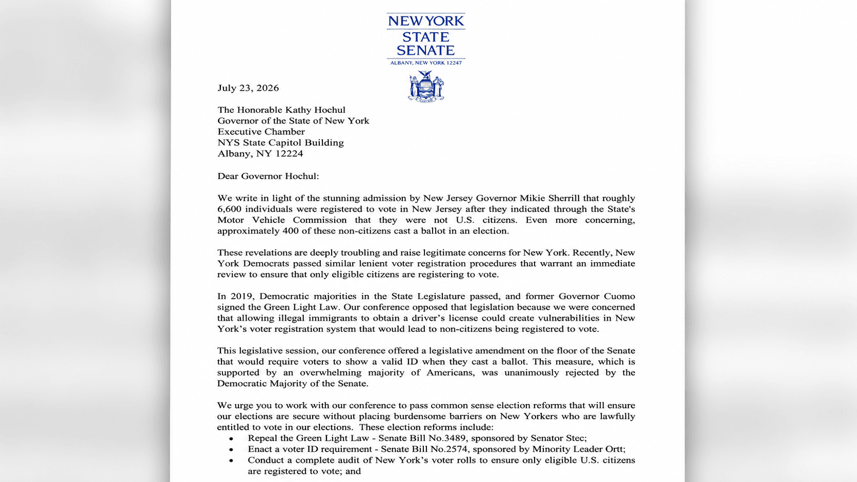 GOP to Hochul: Secure Our Elections Now