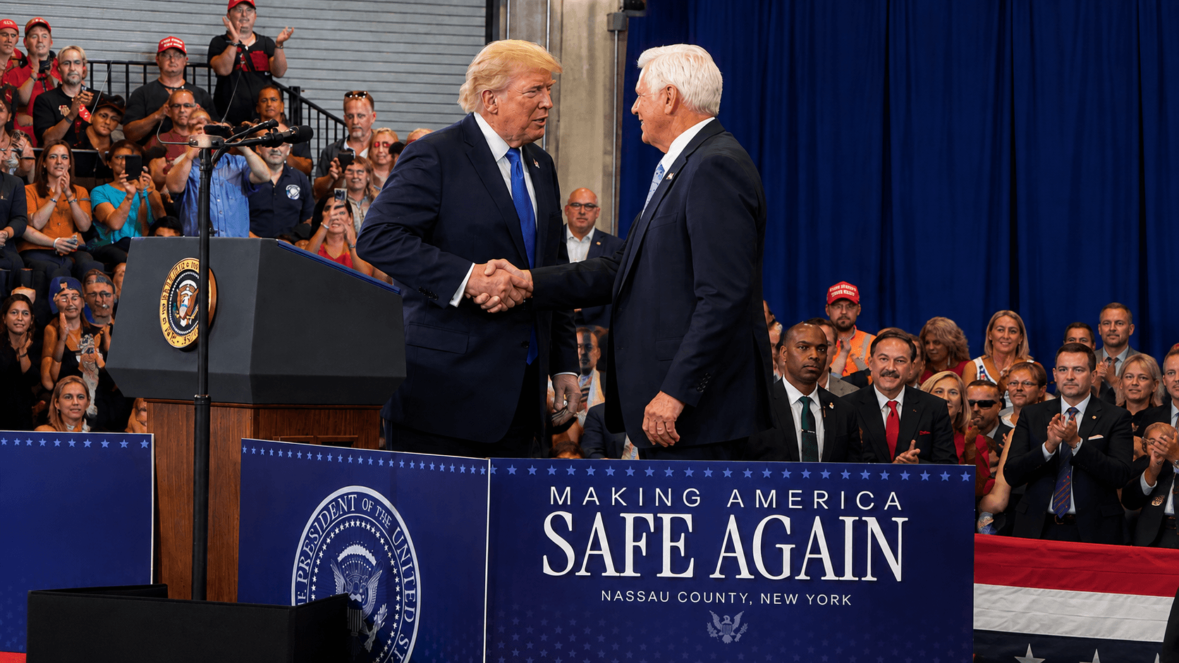 Trump Brings Law-and-Order Message to Nassau