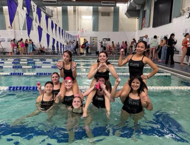 Center Moriches Swimmers Make a Splash for Breast Cancer Awareness