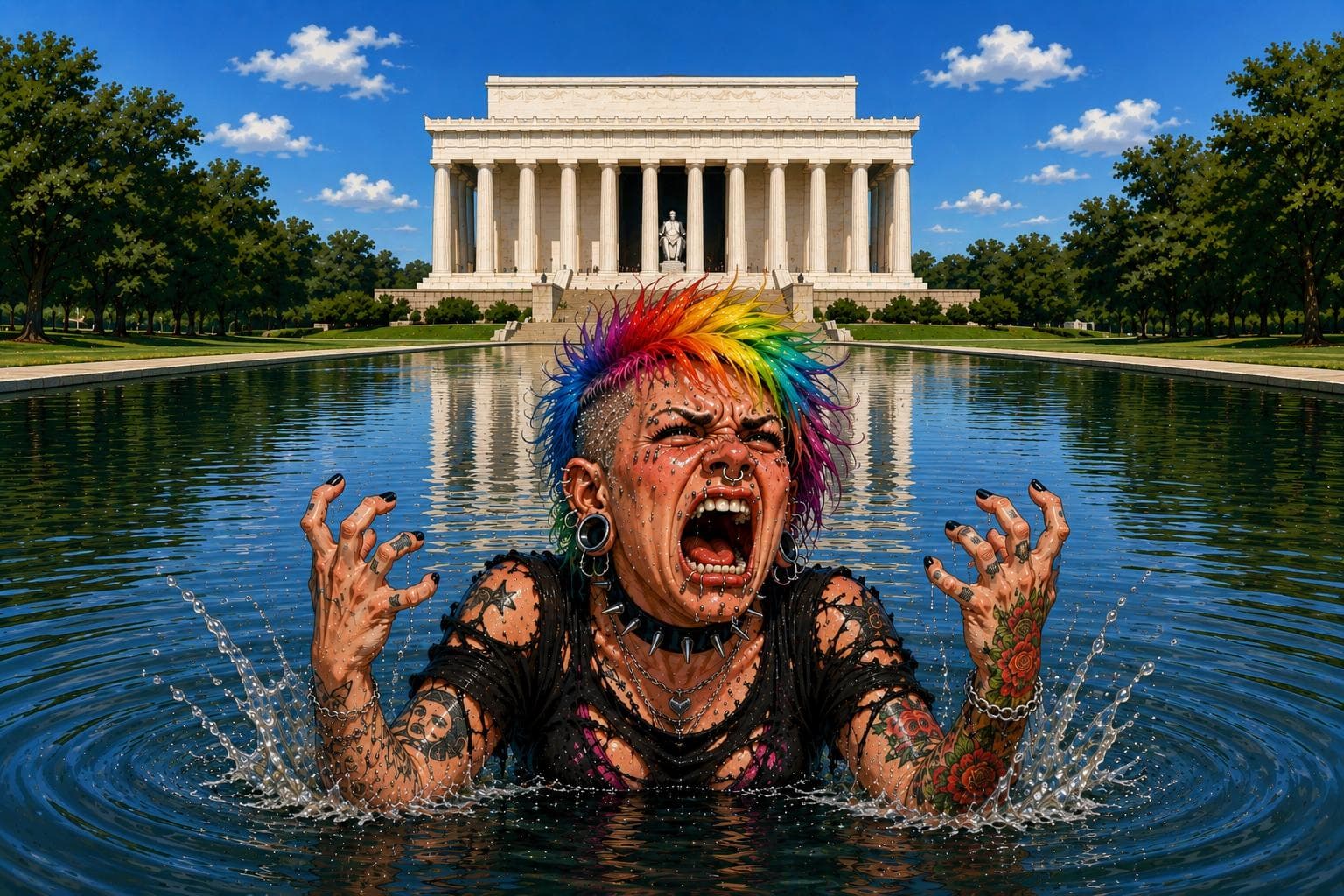 The Reflecting Pool Reflects Washington’s Trump Derangement
