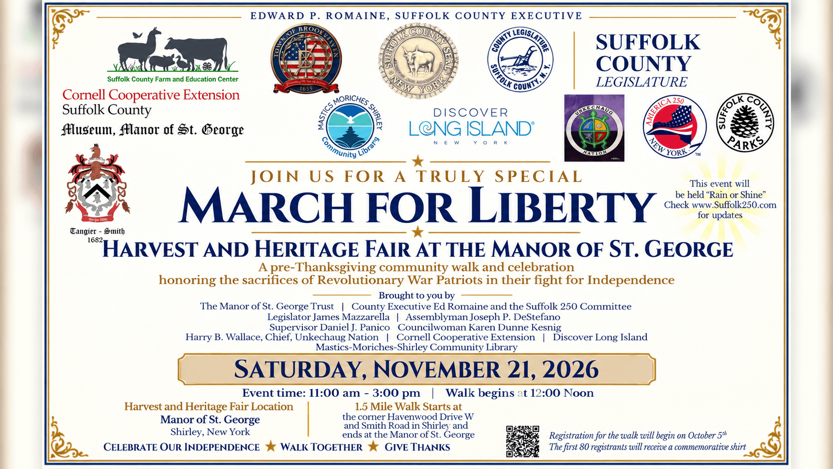 Historic Manor of St. George To Host March For Liberty