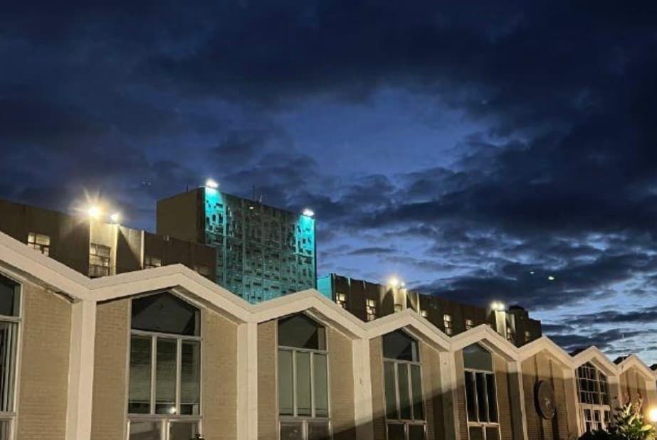 Riverhead Correctional Facility Lit Up In Blue To Raise Awareness Of Human Trafficking