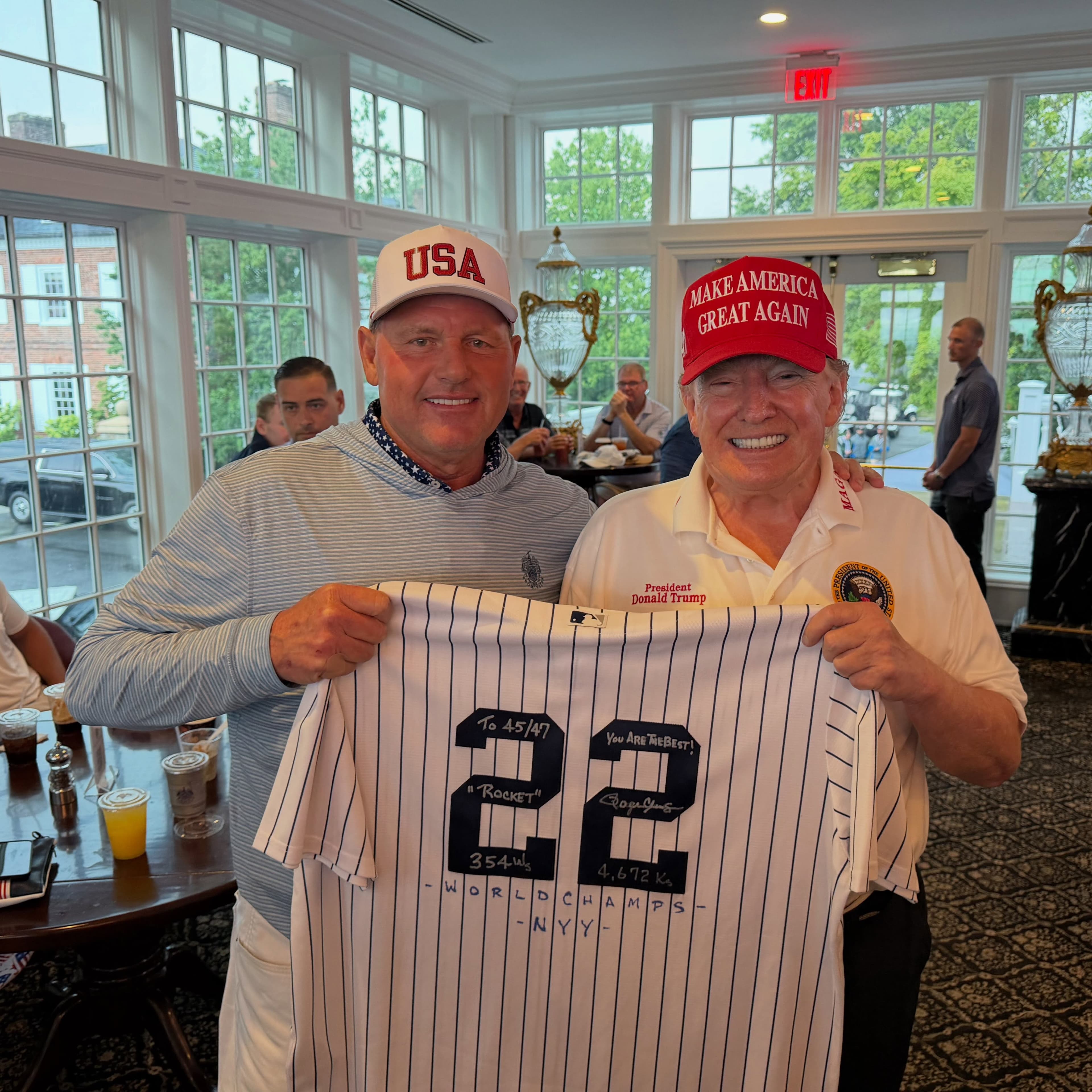 Roger Clemens Brings Yankees History to the White House