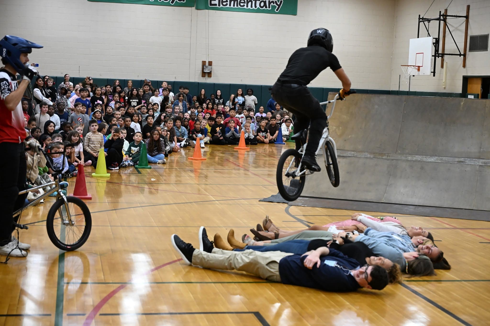 Floyd Students Get a Lesson in from BMX Pros