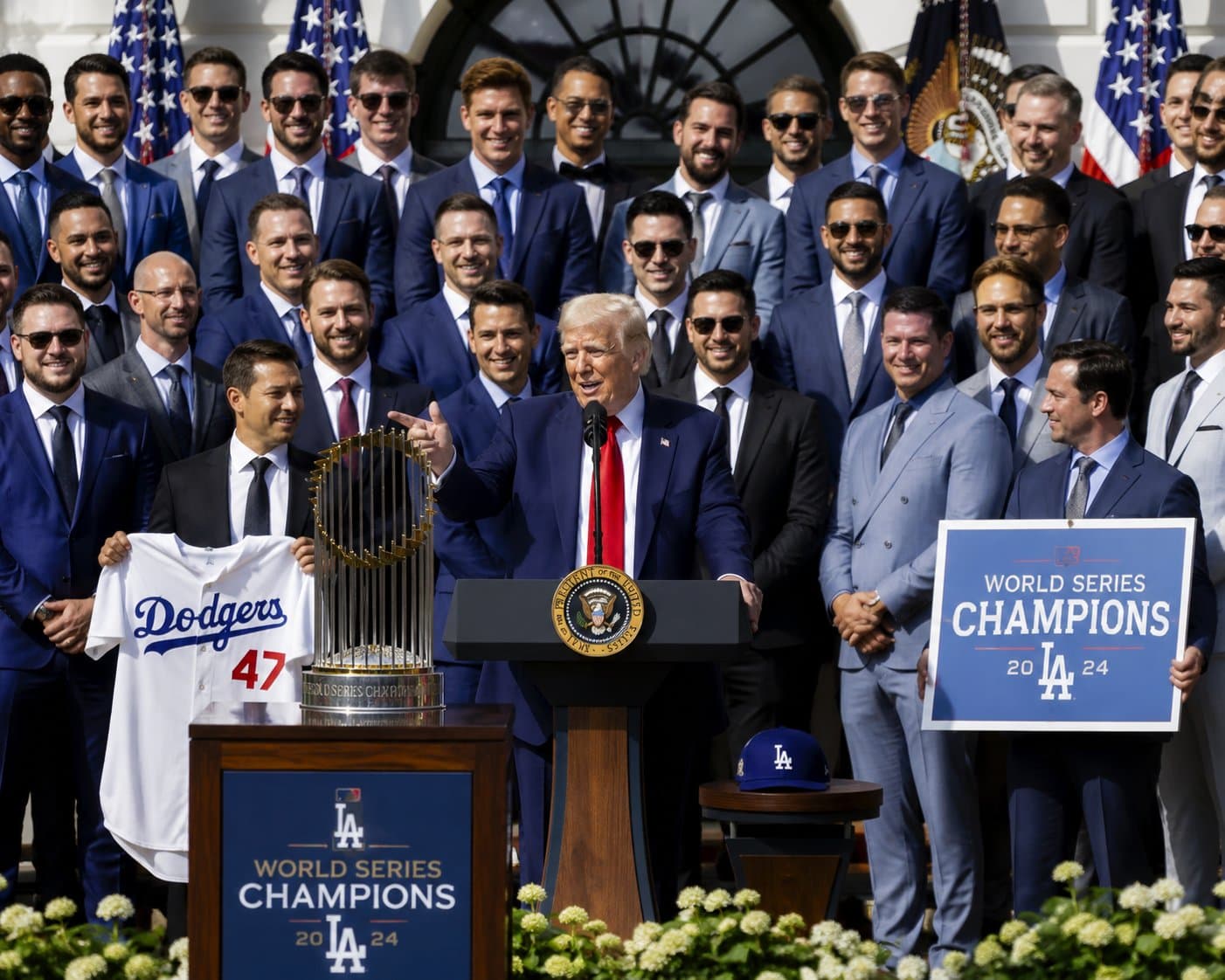 Dodgers Receive Presidential Welcome